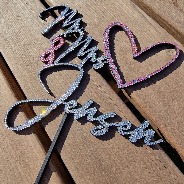 Rhinestone Wedding Cake Topper Etsy