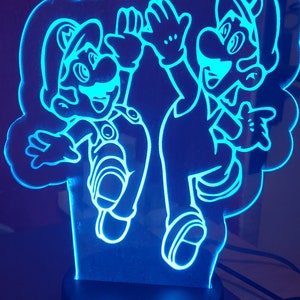 Mario and Luigi high five Night Light