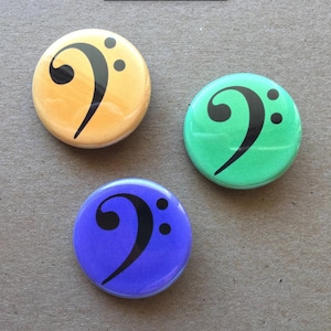 Bass Clef Button Pins // Piano Teacher // Musician Gift // Teacher Gift // Student Gift // Piano Lessons