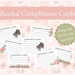 Cartes de compliments pour récital