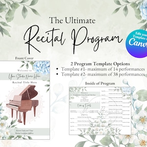 Modèle de programme et de billet de récital ULTIMATE (CANVA)