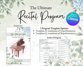 ULTIMATE Recital Program & Ticket Template (CANVA)
