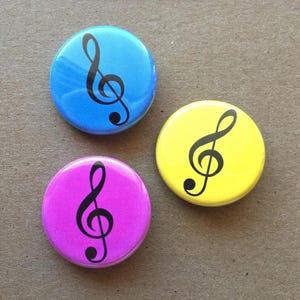 Treble Clef Button Pins // Piano Teacher // Musician Gift // Teacher Gift // Student Gift // Piano Lessons