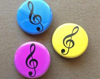 Treble Clef Button Pins // Piano Teacher // Musician Gift // Teacher Gift // Student Gift // Piano Lessons