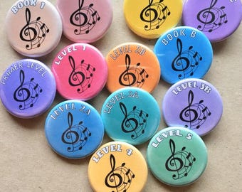 Method Book Button Pins//Piano Teacher//Musician Gift//Teacher Gift//Student Gift//Piano Lessons