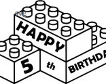 Feliz 5º 6º 7º cumpleaños bloques
