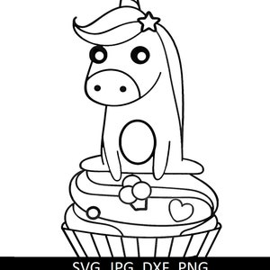 Eenhoorn Cupcake SVG, PNG, DXF, JpG