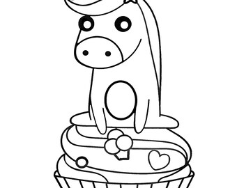 Unicornio Cupcake SVG, PNG, DXF, JpG