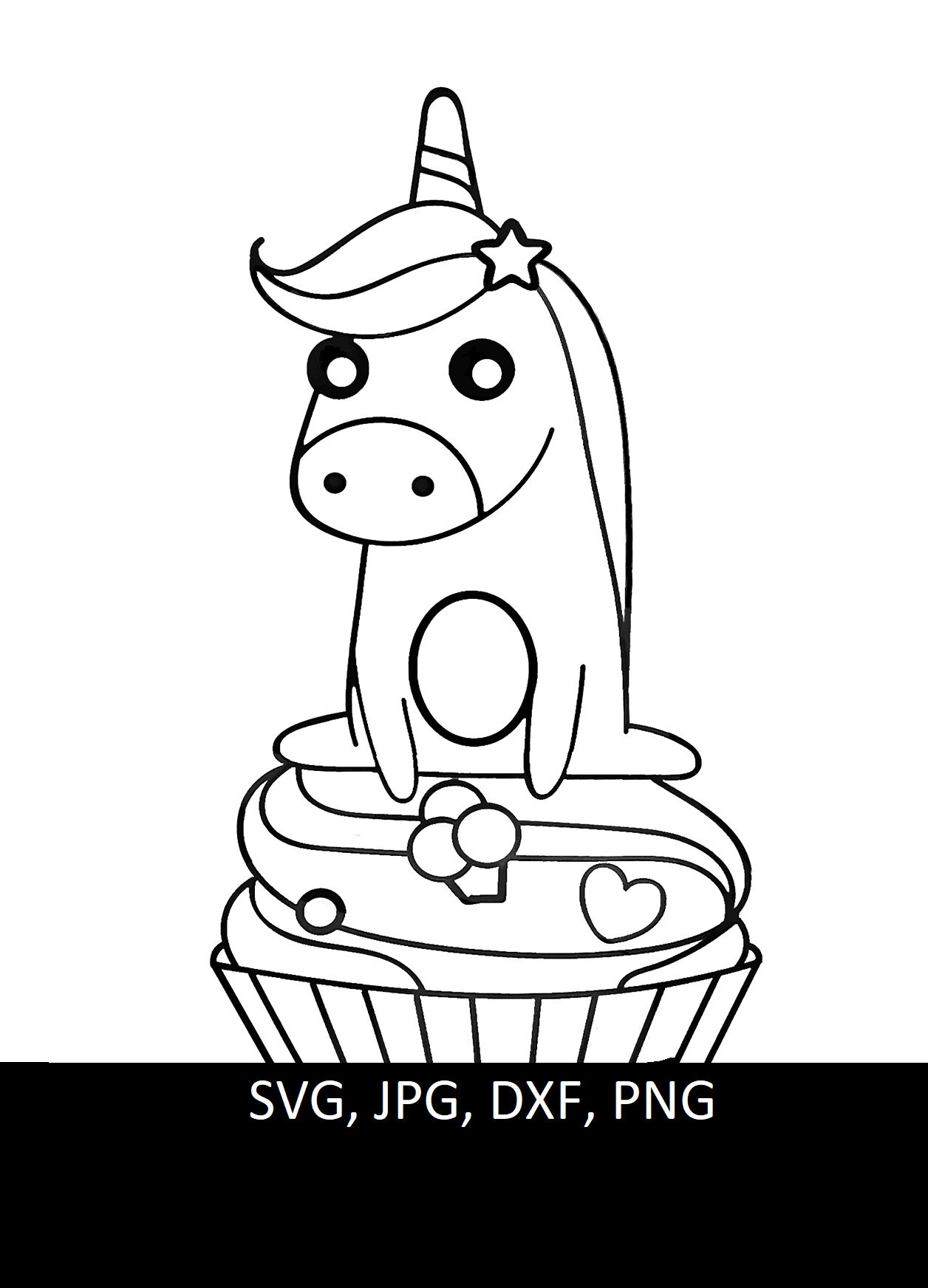 Unicorn Cupcake SVG PNG DXF Jpg - Etsy