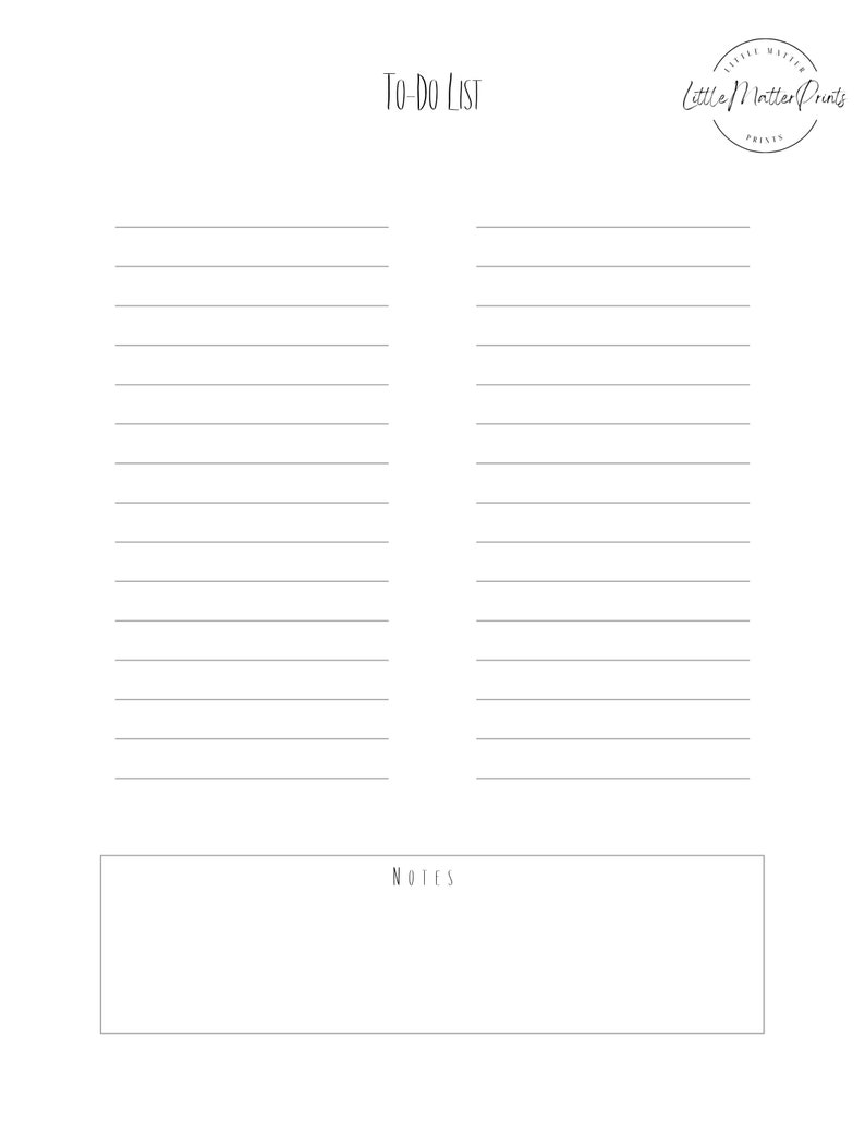 Minimalist Printable to Do List Digital Download Simple to - Etsy