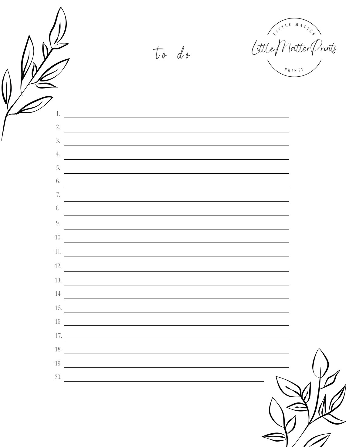 Minimalist Printable to Do List Simple to Do List Instant - Etsy