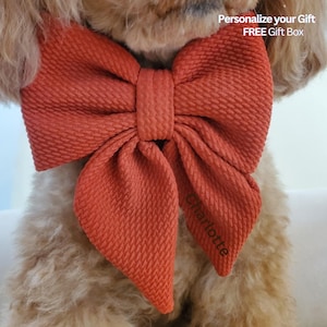 Canyon Dog Bow w/ Embroidery, Personalized Bullet Collar Bow, Dog Sailor Bow, Dog Bowtie, Bow for Dog Collar | Print or Embroidery Name