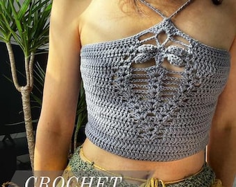 Dragonfly Halter Top Pattern/Crochet Halter Top Pattern
