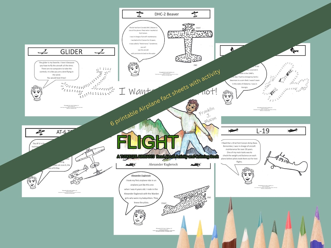 Dyslexia Printable workbook tuskegee Airmen History educational PDF ...