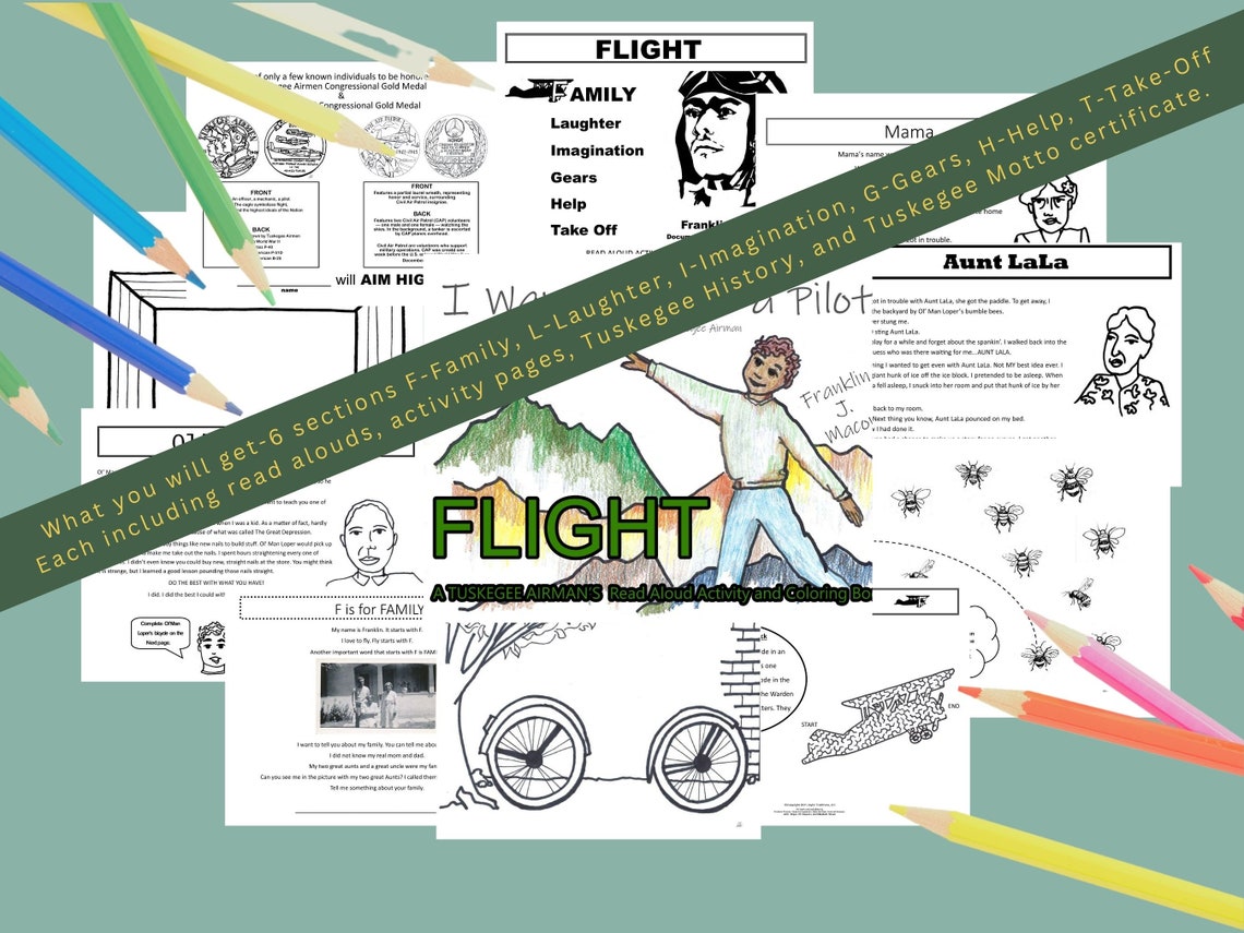 Dyslexia Printable workbook tuskegee Airmen History educational PDF ...
