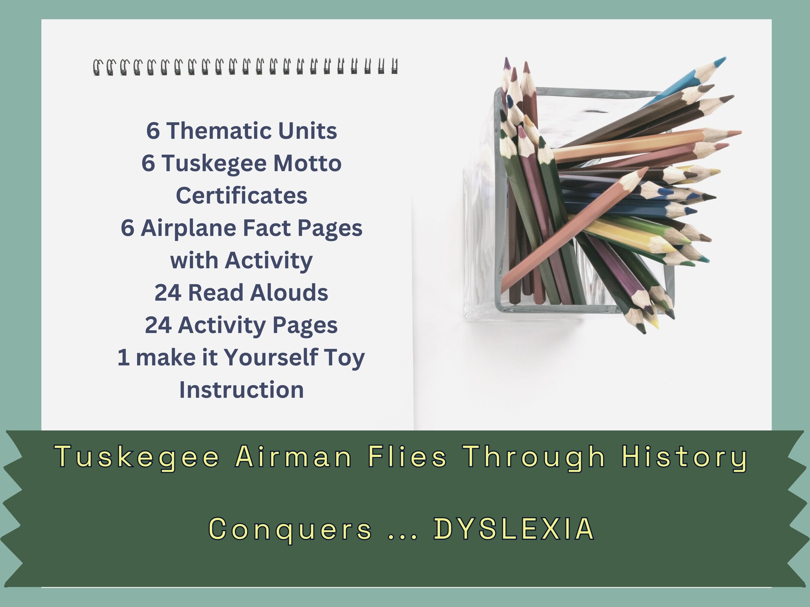 Dyslexia Printable workbook tuskegee Airmen History educational PDF ...