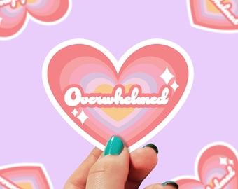 Overwhelmed Waterproof Sticker | Mental Health Stickers | Mental Health Awareness | Overstimulated Sticker | ADHD Sticker | 0105G