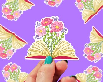 Floral Book Sticker | Bookish Sticker | Book Sticker | Fantasy Lover Sticker | Reading Sticker | Book Lover Sticker | Kindle Sticker | 0039G