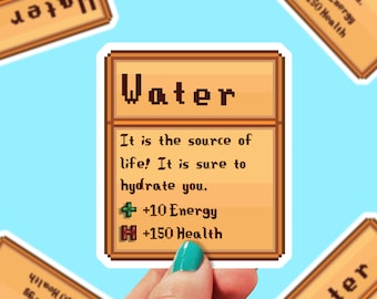 Stardew Valley Water bottle Sticker | Emotional Support Water Bottle Sticker | Water Bottle Stickers | Stardew Stickers | 0130G
