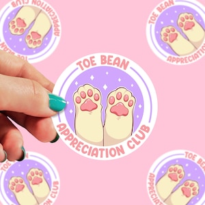 Toe Bean Appreciation Club Sticker | Cat Sticker | Cat Lover Sticker | Small Gifts | Cute Sticker | Laptop Sticker | Kindle Sticker | 0139G