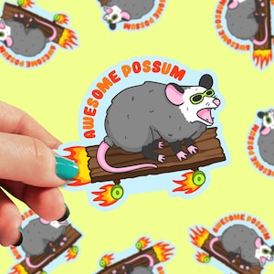 Awesome Possum Waterproof Sticker | Possum Sticker | stickers for laptop | Funny Sticker | Punny Sticker | Gift Stickers | 0006G