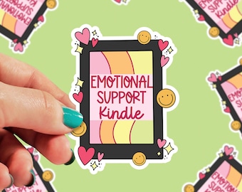 Emotional Support Kindle Sticker | Bookish Sticker | Book Sticker | Kindle Sticker | Reading Sticker | Book Lover gift | Reader Gift | 0177G