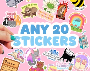 Choose any 20 Stickers | Sticker Bundles | Vinyl Stickers | Water Bottle Stickers | Sticker Pack | Discounted Stickers | Sticker Set