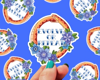 Evolve or Repeat Sticker | Motivational Sticker | Positivity Stickers | Trendy sticker | Snake Sticker | Growth Mindset | 0216G