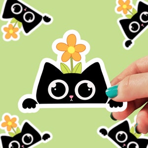 Black Cat Sticker | Cat Lover Sticker | Cat Mom Sticker | stickers for laptop | Cute Sticker | sticker for water bottle | 0008G