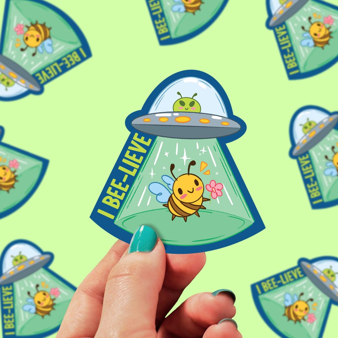 I Believe Sticker | Alien Stickers | UFO Sticker | Punny Sticker ...
