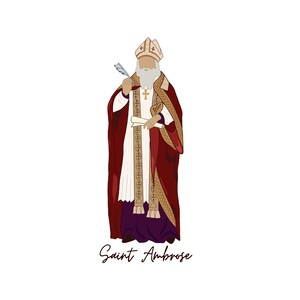 Illustrazione di Sant&#39;Ambrogio, Santo della Cresima, Download digitale