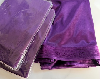Violet Satin Saree Petticoat: Indian Saree Skirt/ inskirt / innerwear /UnderSkirt Shipping from Dallas