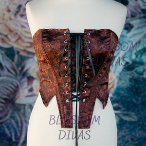 Renaissance Floral Corset, Vintage Skinny Medieval Corset, Cottagecore Clothing