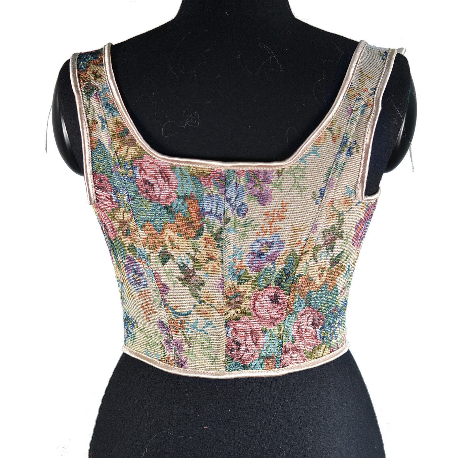 Vintage Floral Corset Branch Flower Corset Renaissance Front Etsy