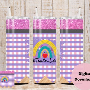 20oz Straight Skinny Tumbler, Teacher, Teacher Life Design, Teacher Tumbler, STRAIGHT Tumbler, Digital Download