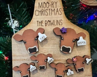 Cow family ornament FILE ONLY