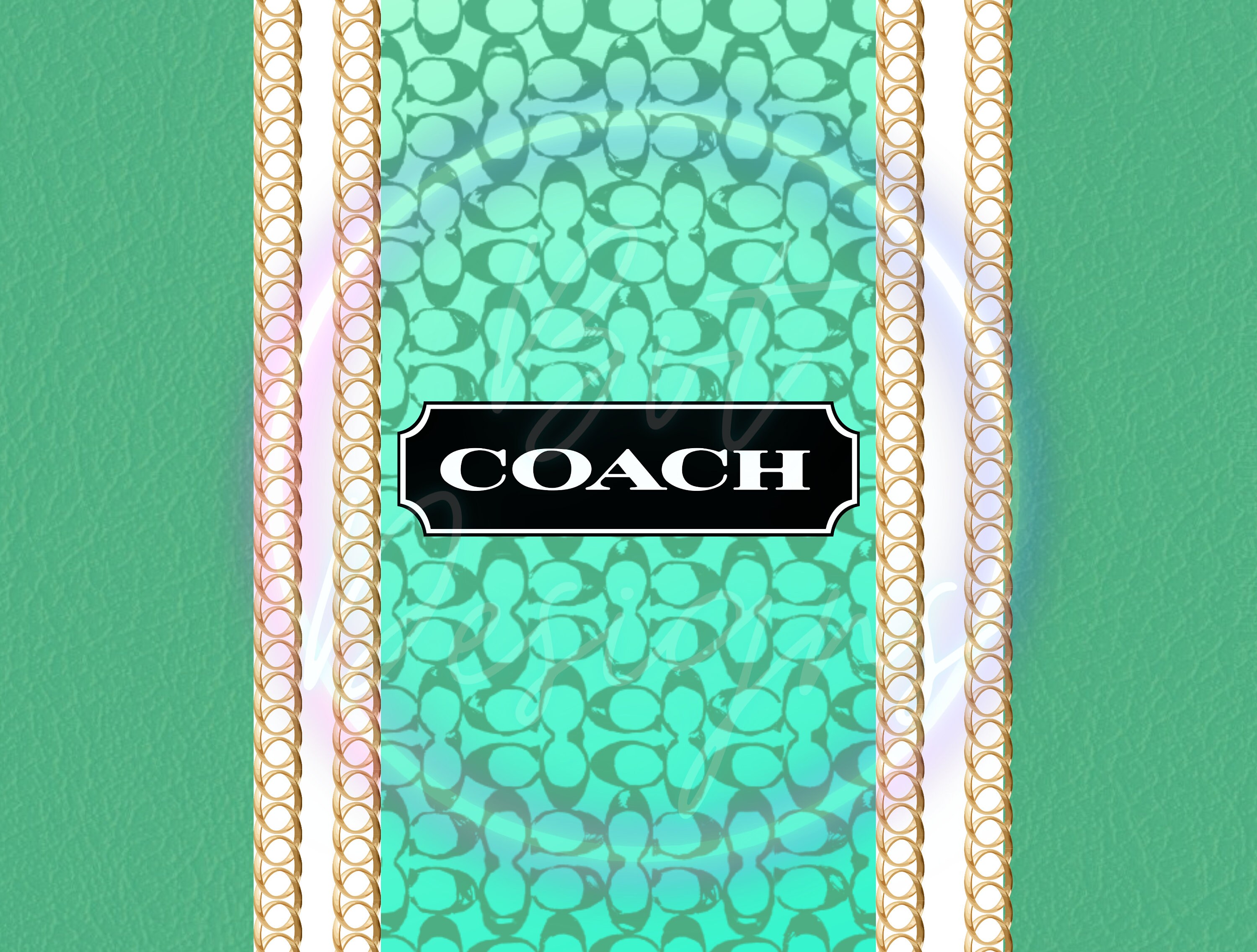Coach Designer Mint Leather Coach Purse Inspired Tumbler Etsy