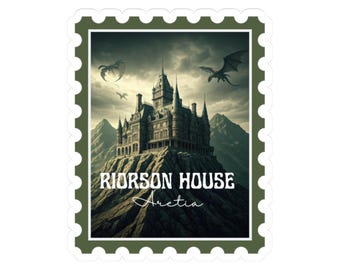 Riorson House, Aretia sticker | Fourth Wing Inspired |Bookish Stamp Sticker | Kindle Decor | Fantasy | Perfect Gift For Book Lover