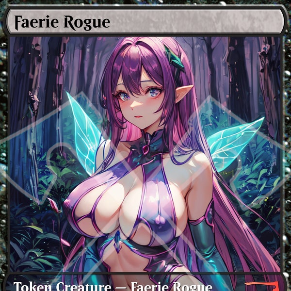 Faerie Rogue Token PROXY Anime Waifu 1/1 Flying Alela