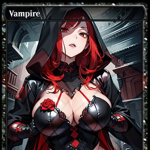 Red Hair Vampire Token 1/1 PROXY Anime Waifu