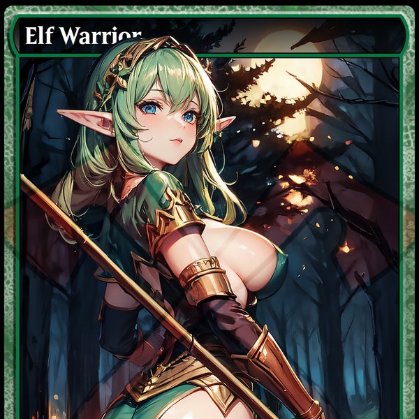 Elf Warrior Token PROXY Anime Waifu