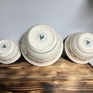 Longaberger Pottery Set of 3 Mixing Bowls