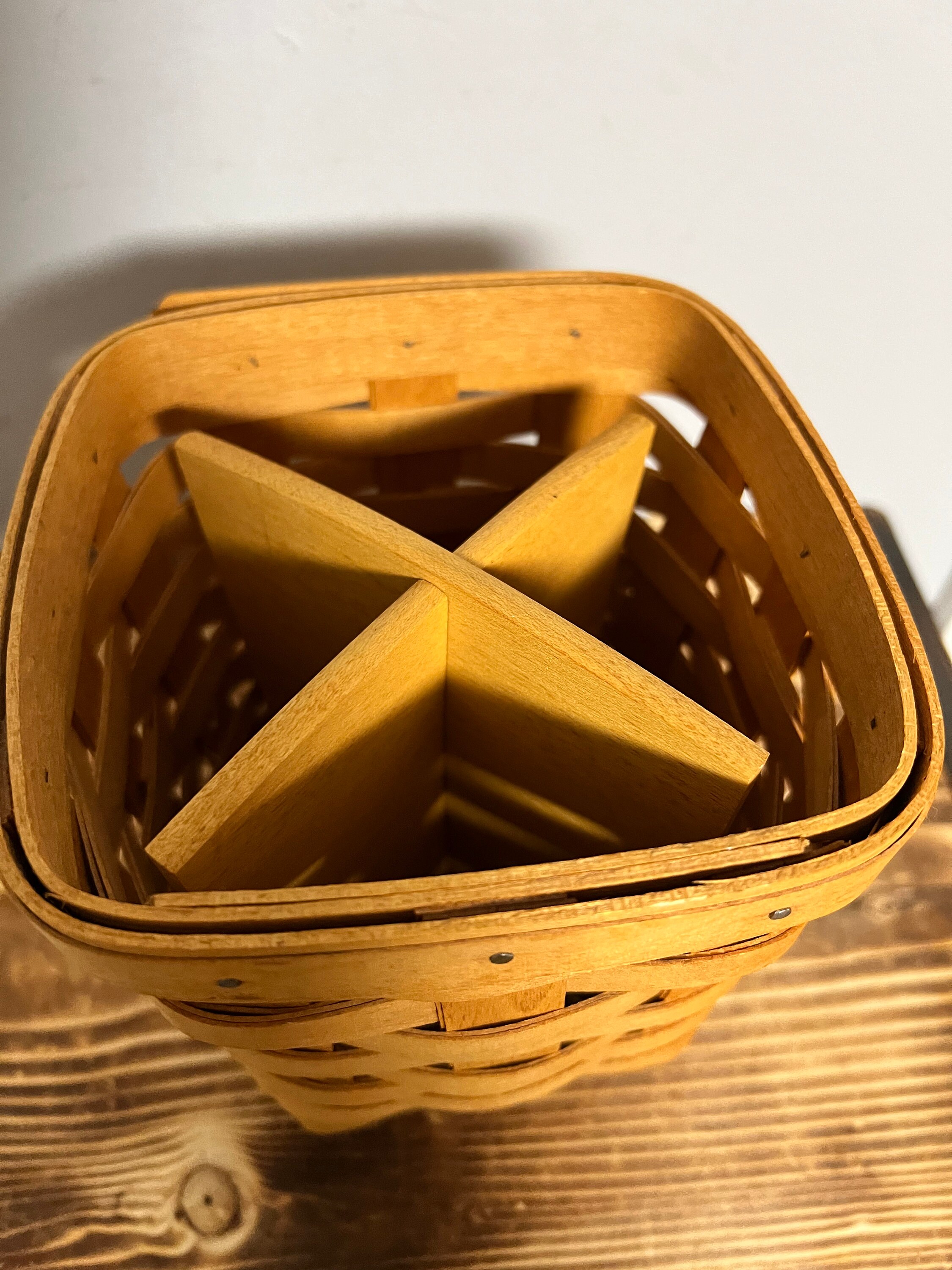 Longaberger Medium Teaspoon Basket With 4 Way Divider Etsy