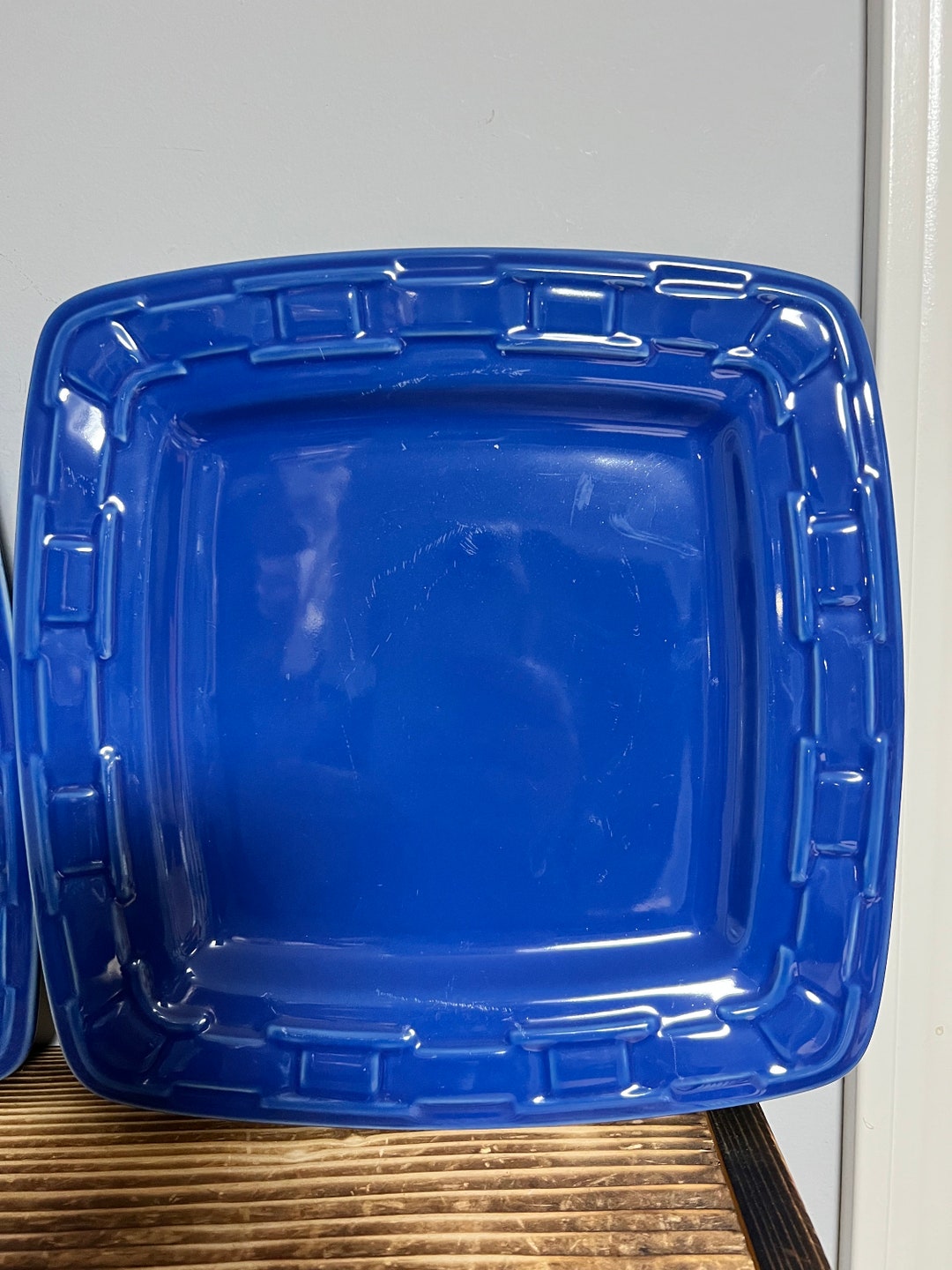 Longaberger Set of 2 Large Square Dinner Plates Etsy