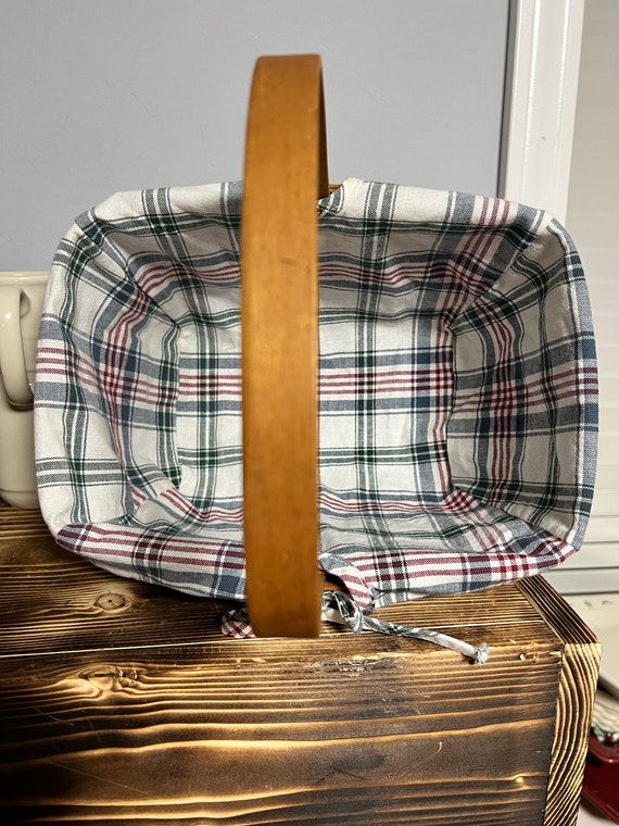Longaberger Basket ライナー＆栞付・アンティーク シャビー Longaberger Spring Basket, Protector & Liner - Etsy