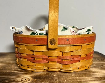 Longaberger 1999 Mother’s Day Tea for Two basket, liner & protector