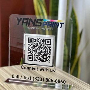 Custom Acrylic Business Decoration Sign/Personalized QR Sign/Shop Decor/Business Social Media Sign/Sign for Business/Scannable QR Code