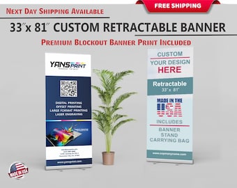 Custom Retractable Banner, Custom Roll Up, Roll Up Banner, Roll Up Banner Stand, Event banner, Business Sign, Promotional Marketing Material