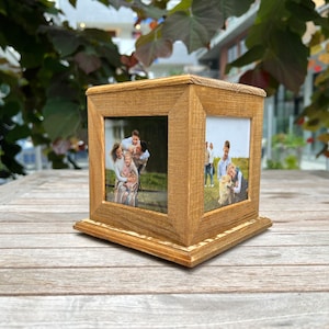 Photo Cube / 4 Photos / Storage Photo Cube / Customized Photo Cube / Wooden Engraved Photo Cube /