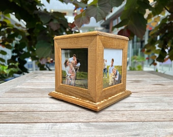 Photo Cube / 4 Photos / Storage Photo Cube / Customized Photo Cube / Wooden Engraved Photo Cube /